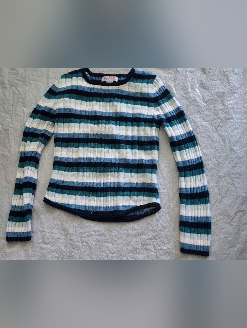 Striped Crewneck Sweater in Blue& White